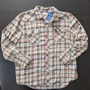 Roebuck & Co Silver Snap Flannel Size XL